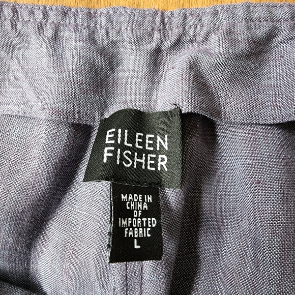 Eileen Fisher Irish Linen jacket shirt pant set L large 12 purple blue NWOT - Picture 11 of 12
